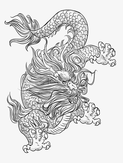 (古风手绘龙)古风帅气画龙，传统韵味搭配现代风情，尽显神秘与力量